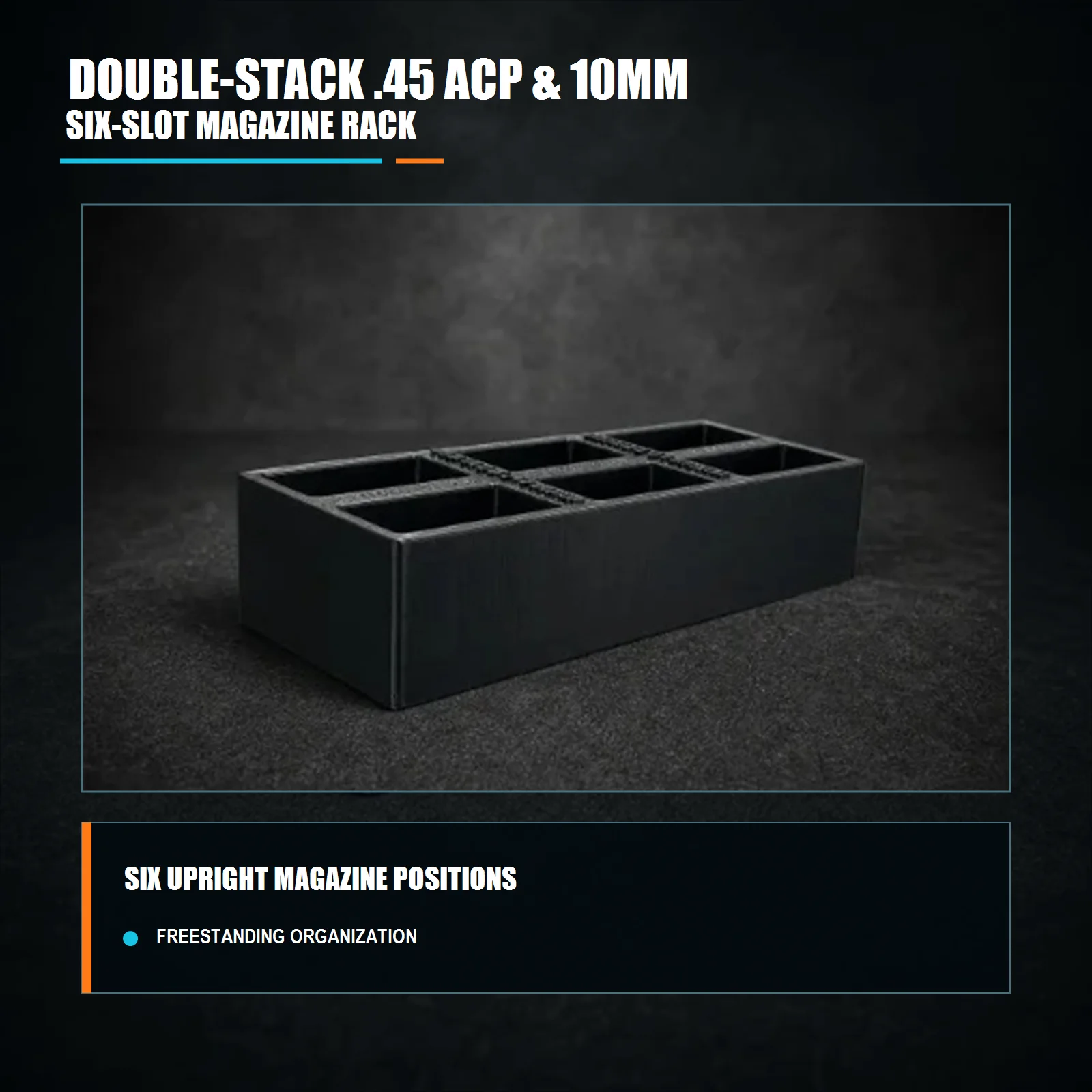 Double-Stack .45 ACP & 10mm Magazine Rack